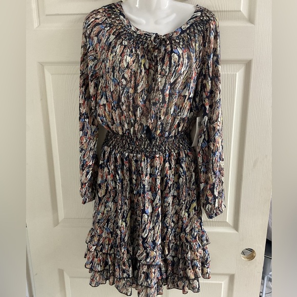 Elegant Multicolor Long Sleeve Dress - Picture 8 of 15